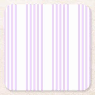 Dessous-de-verre Carré En Papier Lilac violet et blanc cinq bandes motif