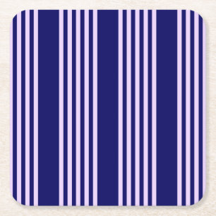 Dessous-de-verre Carré En Papier Lilac violet et bleu marine cinq bandes motif