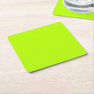 Dessous-de-verre Carré En Papier Lime Fluo Neon Couleur Personnaliser Ceci!