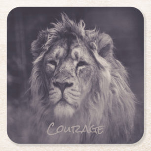 Dessous-de-verre Carré En Papier Lion Courage Roi de la Jungle