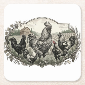 Dessous-de-verre Carré En Papier Liste de la ferme