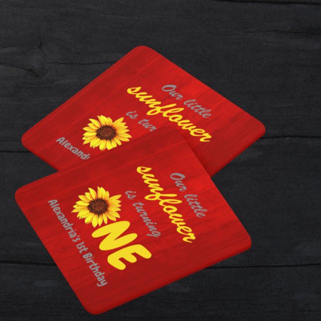Dessous-de-verre Carré En Papier Little Sunflower 1er anniversaire (Créateur téléchargé)