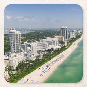 Dessous-de-verre Carré En Papier Littoral Urban Beach, Miami, Floride