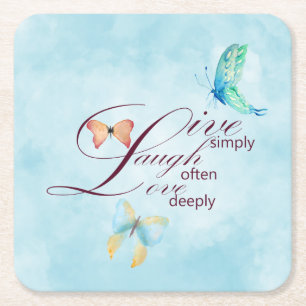 Dessous-de-verre Carré En Papier Live Lauder Love Butterflies  