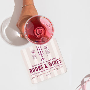 Dessous-de-verre Carré En Papier Livre préféré de Noël & Club de vin Party
