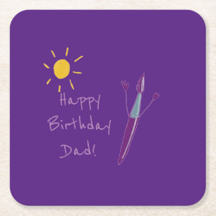 Dessous-de-verre Carré En Papier L'oeuvre de ton enfant pour papa