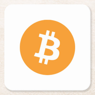 Dessous-de-verre Carré En Papier Logo Bitcoin Cryptomonnaie