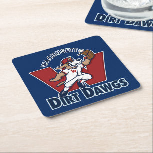 Dessous-de-verre Carré En Papier Logo collégial d'équipe de baseball de Dawgs de