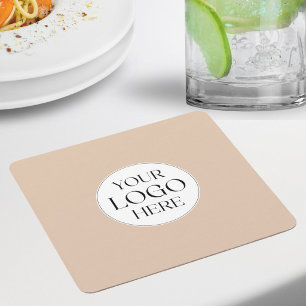 Dessous-de-verre Carré En Papier Logo d'entreprise personnalisé simple