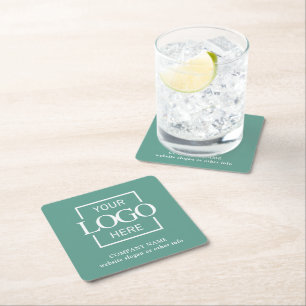 Dessous-de-verre Carré En Papier Logo d'entreprise personnalisé sur support promoti