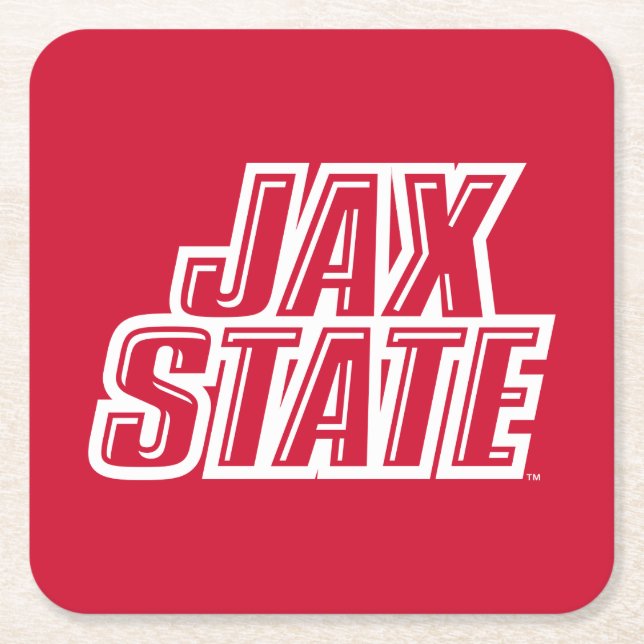 Dessous-de-verre Carré En Papier Logo d'état de Jacksonville State University JAX S (Devant)