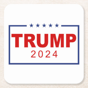 Dessous-de-verre Carré En Papier Logo du rectangle classique Trump 2020