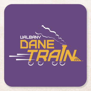 Dessous-de-verre Carré En Papier Logo du train UAlbany Dane