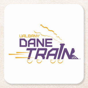 Dessous-de-verre Carré En Papier Logo du train UAlbany Dane