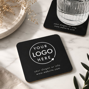 Dessous-de-verre Carré En Papier Logo   Entreprise Société d'entreprise Minimaliste