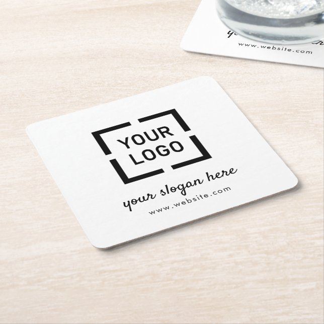Dessous-de-verre Carré En Papier Logo personnalisé (Incliné)