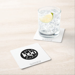 Dessous-de-verre Carré En Papier Logo personnalisé d'entreprise minimaliste profess