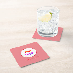 Dessous-de-verre Carré En Papier Logo personnalisé simple et élégant ici société