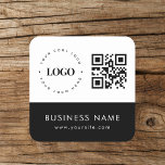 Dessous-de-verre Carré En Papier Logo professionnel personnalisé QR Code et texte p<br><div class="desc">Faites la promotion de votre entreprise avec ce dessous de verre moderne,  avec logo personnalisé,  QR Code & texte. Ajoutez facilement vos détails en cliquant sur l'option "personnaliser".</div>
