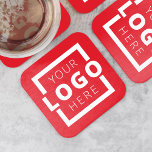 Dessous-de-verre Carré En Papier Logo promotionnel personnalisé en rouge<br><div class="desc">Personnalisez facilement ce dessous de verre avec votre propre logo ou image personnalisée. Vous pouvez modifier la couleur de l'arrière - plan pour qu'elle corresponde à votre logo ou aux couleurs de votre entreprise. Les dessous de verre promotionnels customisés avec votre logo d'entreprise sont parfaits pour les dîners d'entreprise ou...</div>