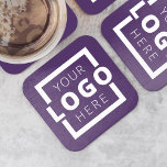 Dessous-de-verre Carré En Papier Logo promotionnel personnalisé Marqué violet<br><div class="desc">Personnalisez facilement ce dessous de verre avec votre propre logo ou image personnalisée. Vous pouvez modifier la couleur de l'arrière - plan pour qu'elle corresponde à votre logo ou aux couleurs de votre entreprise. Les dessous de verre promotionnels customisés avec votre logo d'entreprise sont parfaits pour les dîners d'entreprise ou...</div>