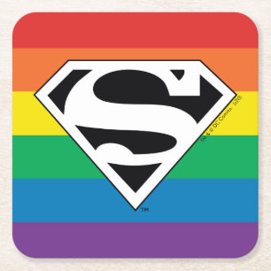 Dessous-de-verre Carré En Papier Logo Rainbow Superman