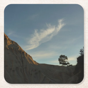 Dessous-de-verre Carré En Papier Lone Torrey Pine Californie Sunset Paysage