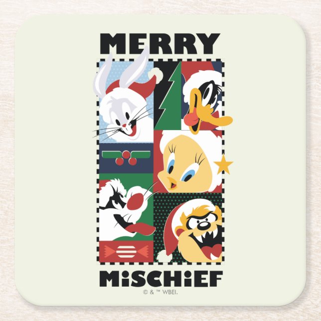 Dessous-de-verre Carré En Papier LOONEY TUNES™ Joyeux Mischief (Devant)