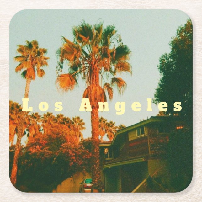 Dessous-de-verre Carré En Papier Los Angeles, Miracle Mile, West Hollywood (Devant)