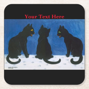 Dessous-de-verre Carré En Papier Louis Wain Cats dans la neige