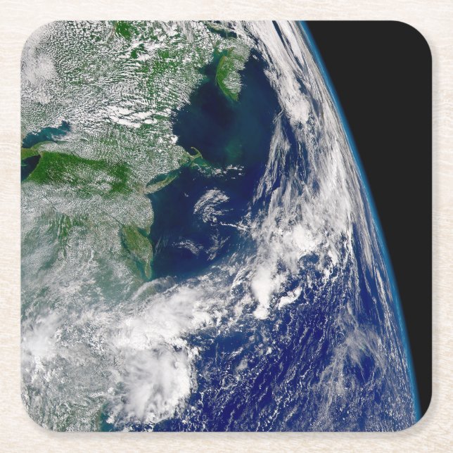 Dessous-de-verre Carré En Papier L'Ouragan Frances Sur Une Terre Partielle. (Devant)