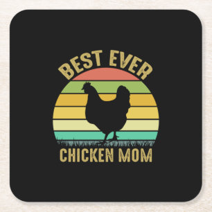 Dessous-de-verre Carré En Papier Louvain de poulet Meilleure mère du poulet