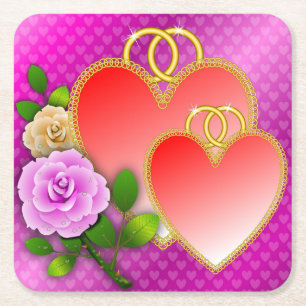 Dessous-de-verre Carré En Papier Love Hearts Saint Valentin-20362