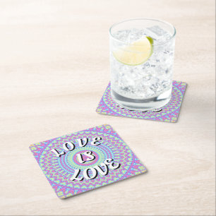 Dessous-de-verre Carré En Papier Love Is Love Pride Carré Dessous de Verre