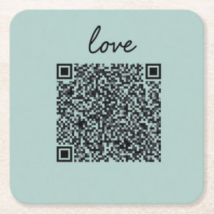 Dessous-de-verre Carré En Papier Love QR Code