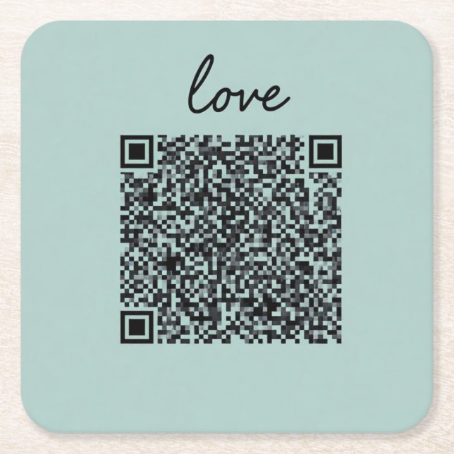 Dessous-de-verre Carré En Papier Love QR Code (Devant)