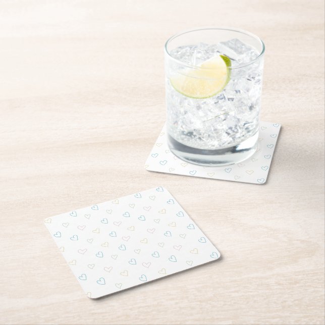 Dessous-de-verre Carré En Papier Lovely hearts pattern - Shower Curtain - Large (En situation)