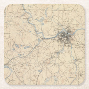 Dessous-de-verre Carré En Papier Lowell, le Massachusetts