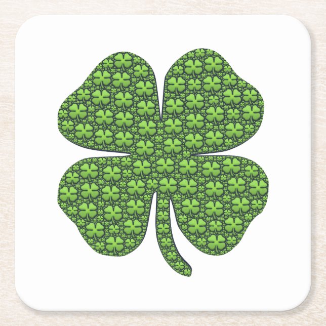 Dessous-de-verre Carré En Papier Lucky Irish Clover (Devant)