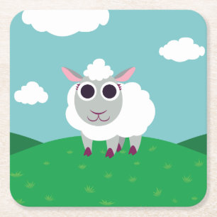 Dessous-de-verre Carré En Papier Lulu les moutons