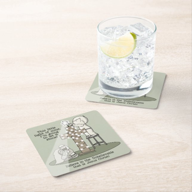 Dessous-de-verre Carré En Papier Lumière du mien (En situation)