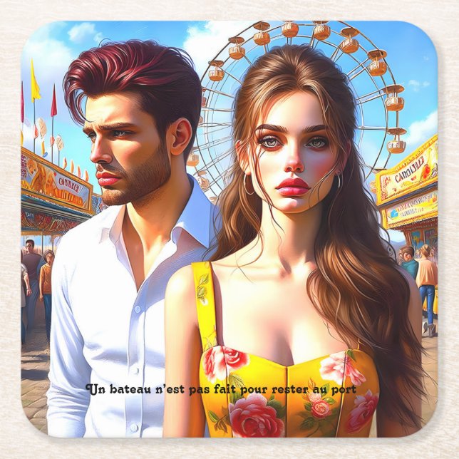 Dessous-de-verre Carré En Papier  - Lumière Intérieure (Devant)