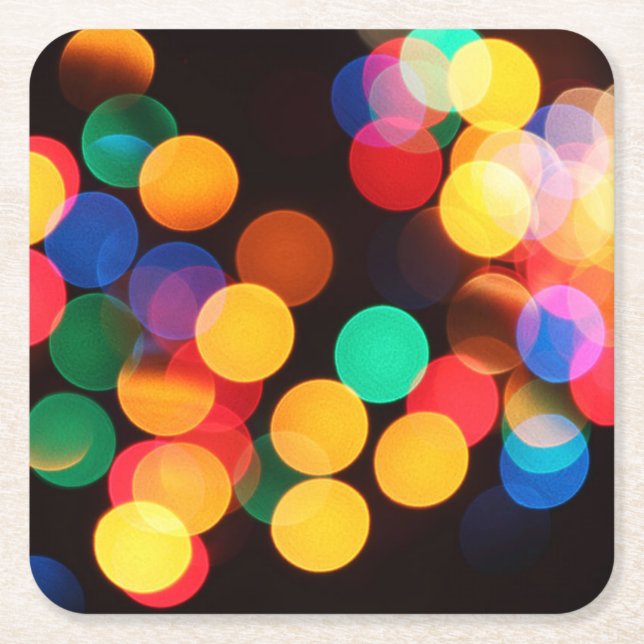 Dessous-de-verre Carré En Papier Lumières de Noël (Devant)