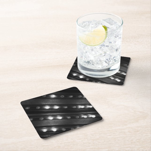 Dessous-de-verre Carré En Papier Luminaires noir et blanc (En situation)