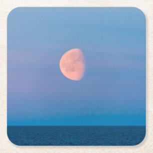 Dessous-de-verre Carré En Papier Lune au-dessus de la mer de Béring   Russie Extrêm