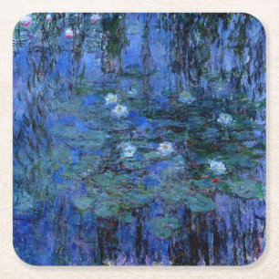 Dessous-de-verre Carré En Papier Lys d'eau bleu Claude Monet