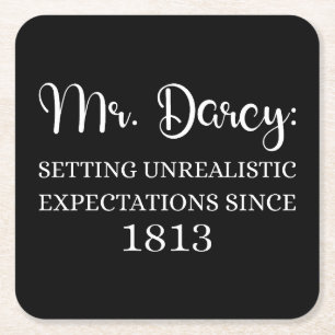 Dessous-de-verre Carré En Papier M. Darcy : Attentes irréalistes Depuis 1813