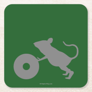 Dessous-de-verre Carré En Papier M. Jingles de mille vert