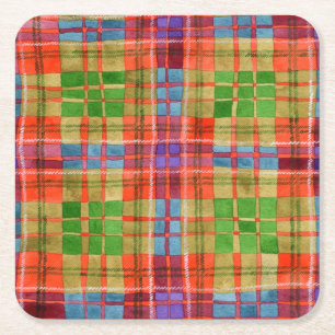 Dessous-de-verre Carré En Papier MAC RAE TARTAN Carré Dessous de verre papier
