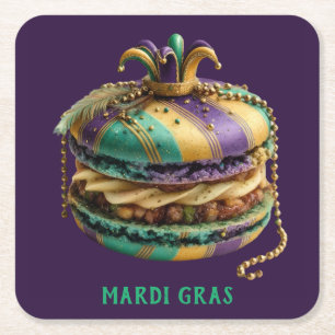 Dessous-de-verre Carré En Papier Macaron Royal Mardi Gras